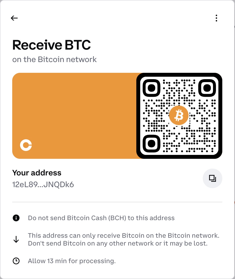 Receive BTC